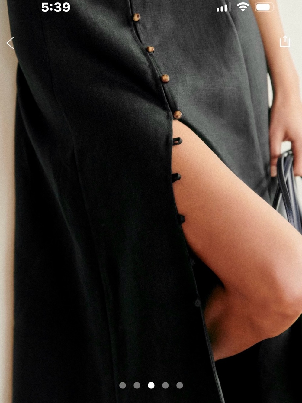 Sezane Black Button-Front Sleeveless Midi Dress - Picture 3 of 10